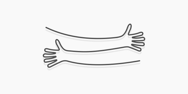 简单的线条创造拥抱绘图。矢量图图片下载