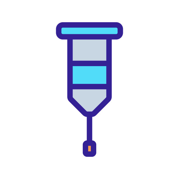 拐杖图标矢量。孤立轮廓符号插图图片下载