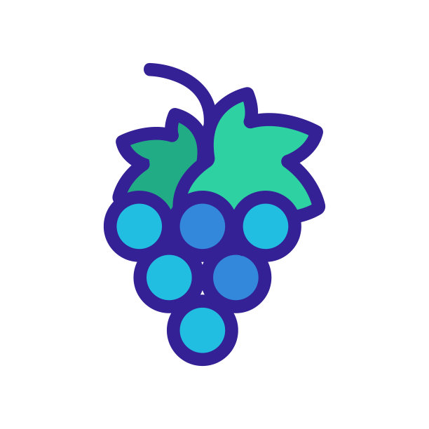 一串葡萄图标向量。孤立轮廓符号插图图片下载