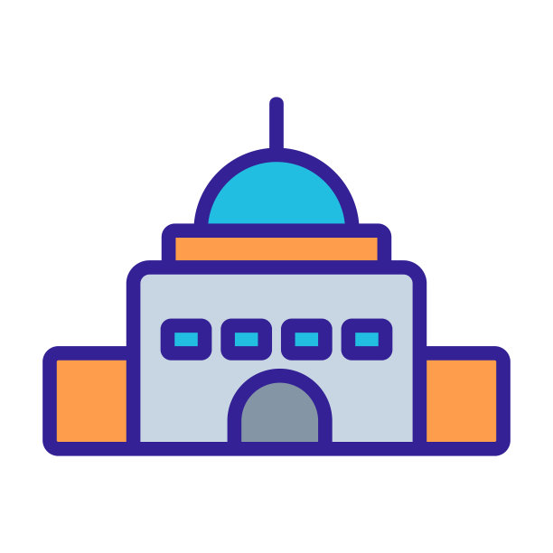 政府建筑图标矢量。孤立轮廓符号插图图片下载