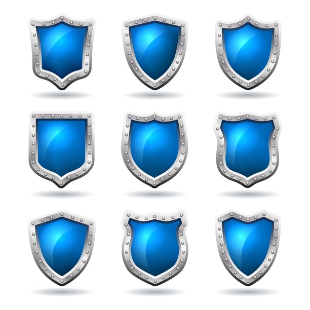 金属蓝盾牌图片下载