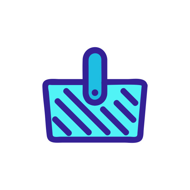 篮子在商店的图标向量。孤立轮廓符号插图图片下载