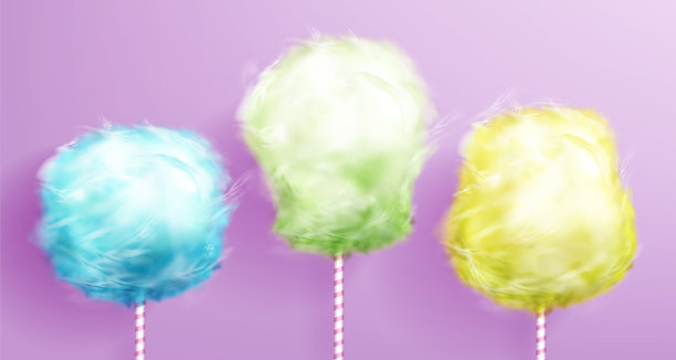 糖果棉花棒设置在粉红色的背景。图片下载