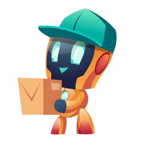 快递机器人与邮筒图片下载