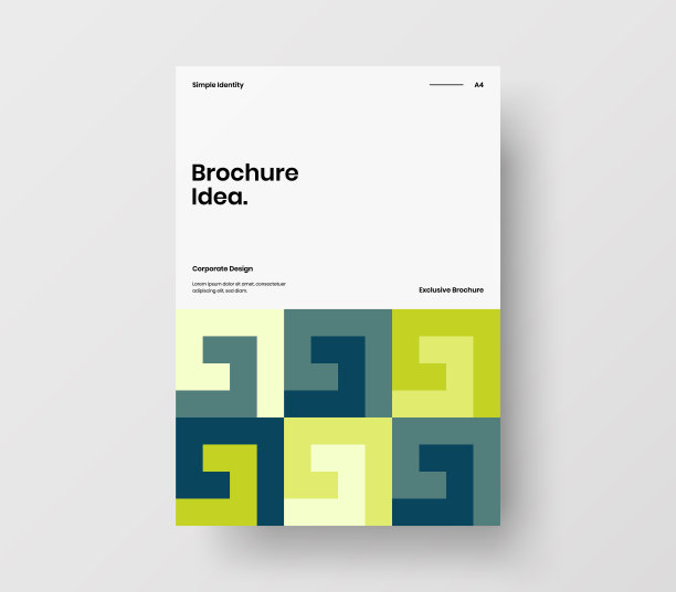 惊人的业务表示向量A4垂直方向的首页模拟。现代企业报表封面抽象几何插图设计布局。公司身份手册模板。图片下载