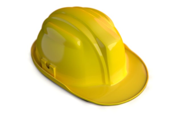 安全建筑头盔上的白色背景库存照片图片下载