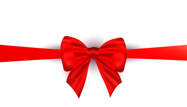真实美丽的红色丝绸蝴蝶结丝带孤立在白色的背景。图片下载