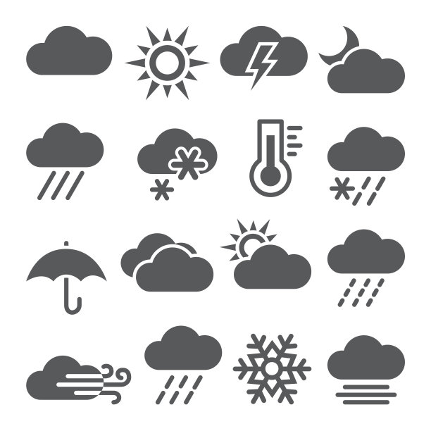 天气图标设置为白色背景图片下载