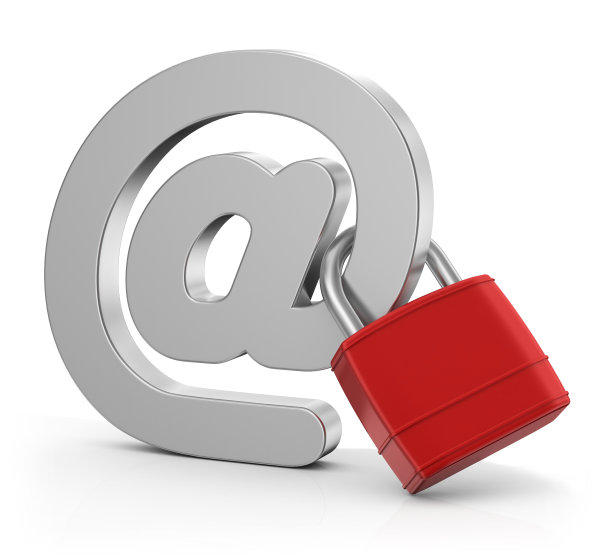 电子邮件安全@和挂锁素材图片