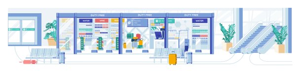 商业空港区，设有免税店。图片下载