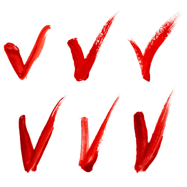 用红油漆做的一组检查标记图片下载