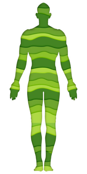 纸艺、剪纸和工艺风格的绿色生态在人体中作为生态、新鲜空气、生活和环境保护的创意理念理念。矢量插图。图片下载