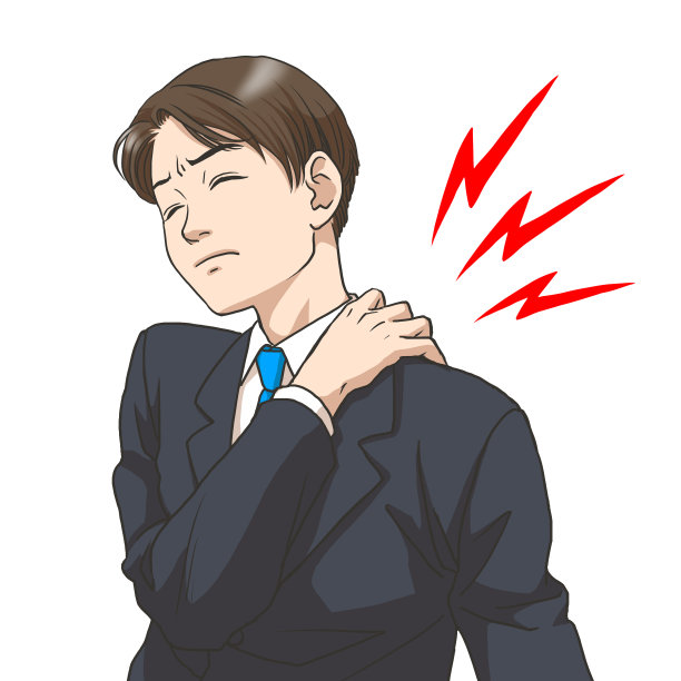 一位患有颈部疼痛的年轻商人图片下载