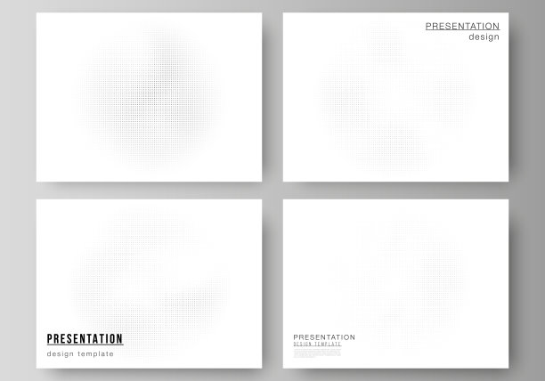 矢量布局的演示幻灯片设计业务模板，多用途的演示宣传册模板，宣传册封面。用点装饰的半色调效果。斑点图案的grunge风格。图片下载