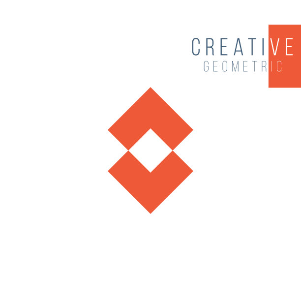 抽象的箭头向上和向下的方形标志设计。公司品牌标识。股票矢量插图孤立在蓝色背景。图片下载