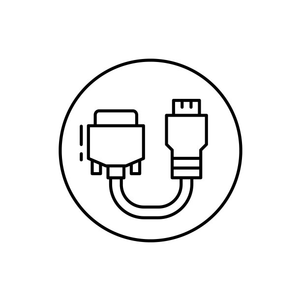 DVI连接器图标（UI和UX网站或移动应用线性轮廓元素）图片下载