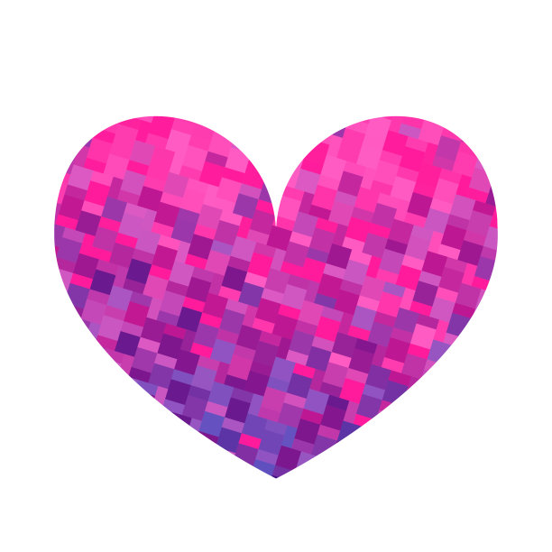 方形纹理粉色和紫罗兰心图片下载