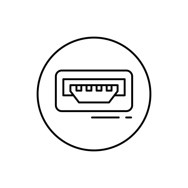 USB连接器图标。用于UI和UX、网站或移动应用程序的连接器和电缆图标的简单线条轮廓矢量元素图片下载