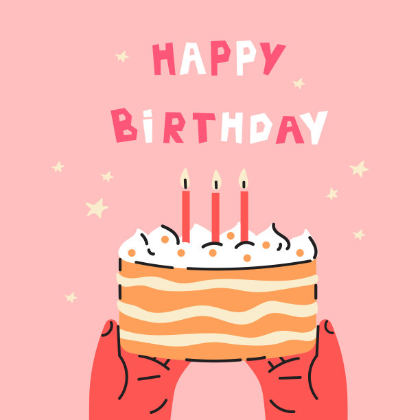 蛋糕的生日聚会。生日快乐刻字图片下载