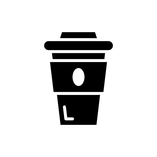 咖啡杯矢量图标字形风格插图。图片下载