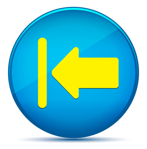 后退图标现代平青蓝圆形按钮图片下载