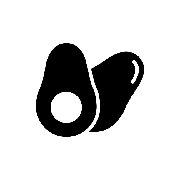 牛油果矢量图标字形风格的插图。图片下载