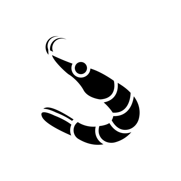 虾矢量图标字形风格的插图。图片下载