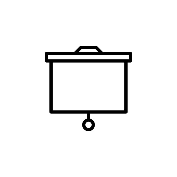 简单投影屏幕线条图标。图片下载