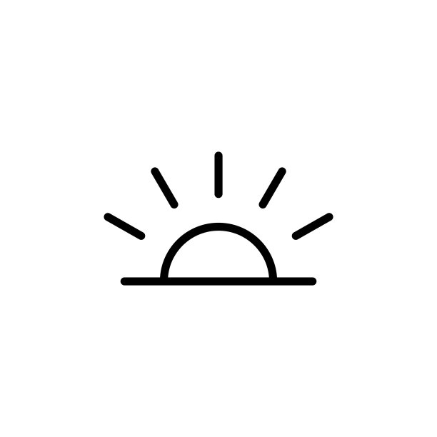 简单的日落线图标。图片下载