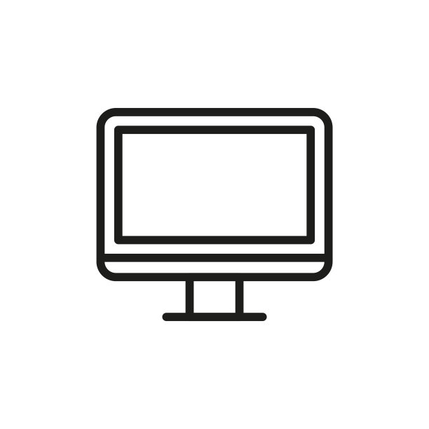 简单的电脑线条图标。图片下载