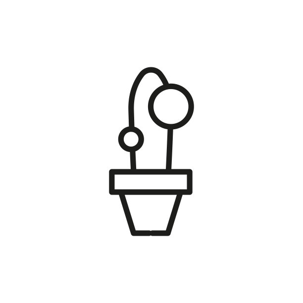 简单的仙人掌线图标。图片下载