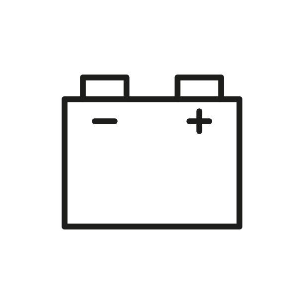 简单的汽车电瓶线图标。图片下载