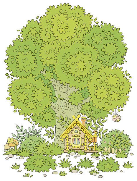 大树下的小木屋图片下载