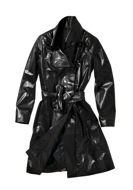 皮革风衣孤立在白色背景图片下载