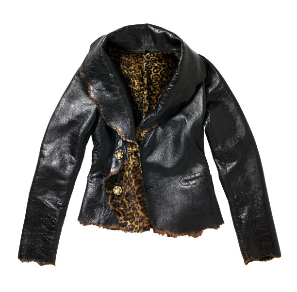 皮夹克孤立在白色背景图片下载