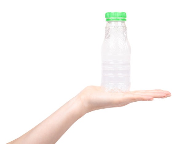 空透明瓶模板。孤立在白色的。图片下载