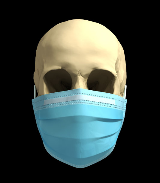 医用面具头骨冠状病毒致命疫情的概念。图片下载