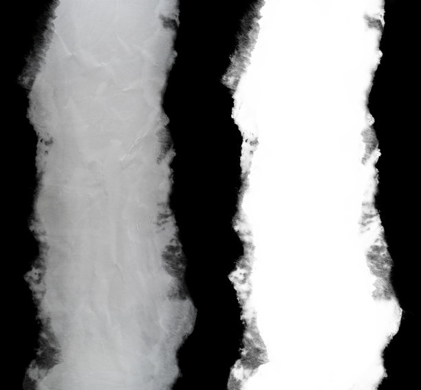 很酷的微距照片单纸条与撕裂的边缘孤立在黑色背景与亮度遮罩图片下载