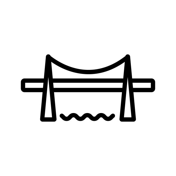 桥图标矢量。孤立轮廓符号插图图片下载