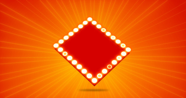 亮橙色的Boom背景灯泡。图片下载