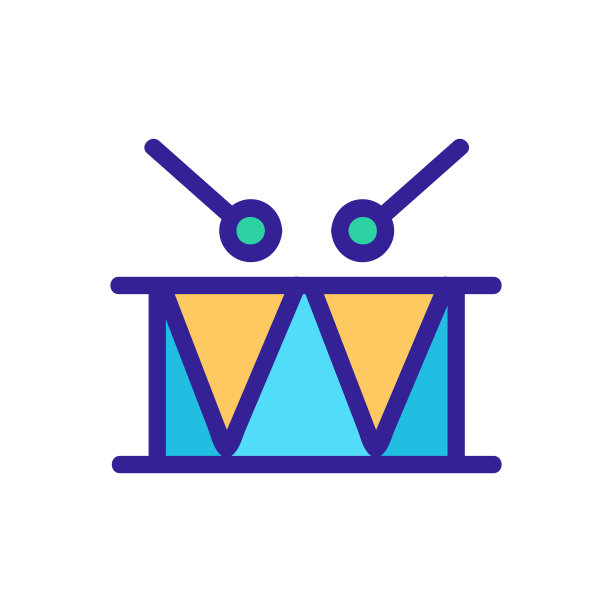 鼓图标矢量。孤立轮廓符号插图图片下载