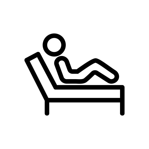 床上的男人是图标向量。孤立轮廓符号插图图片下载