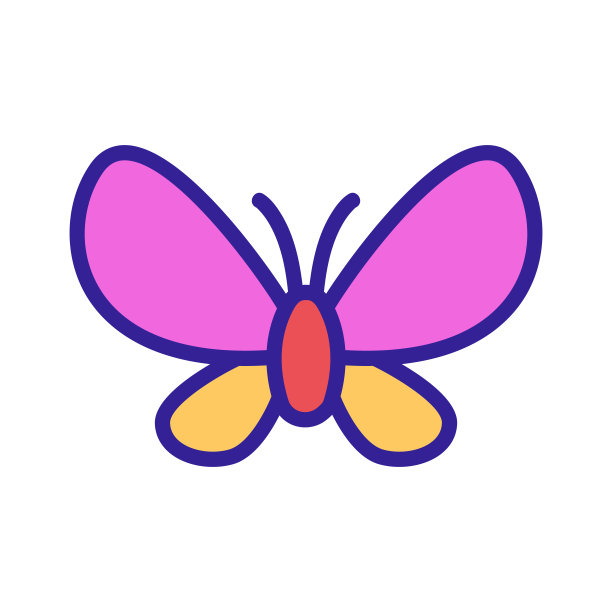 蝴蝶图标矢量。孤立轮廓符号插图图片下载