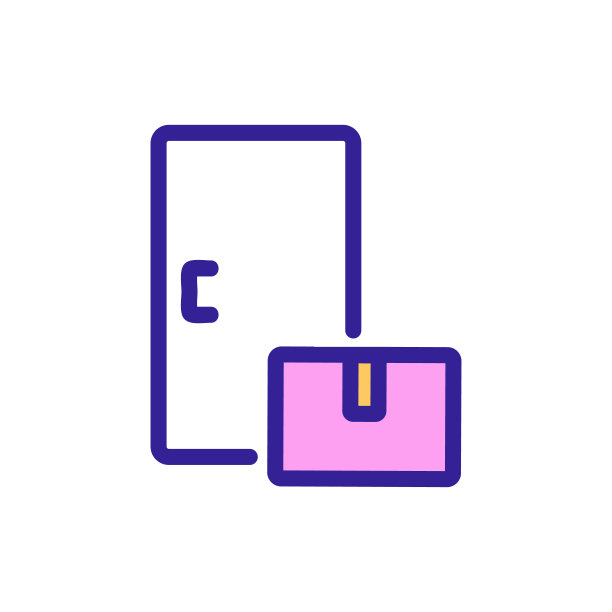 快递送货门图标矢量。孤立轮廓符号插图图片下载