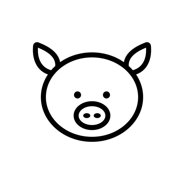 猪图标矢量。孤立轮廓符号插图图片下载