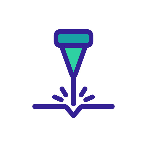 激光焊接切割图标矢量。孤立轮廓符号插图图片下载