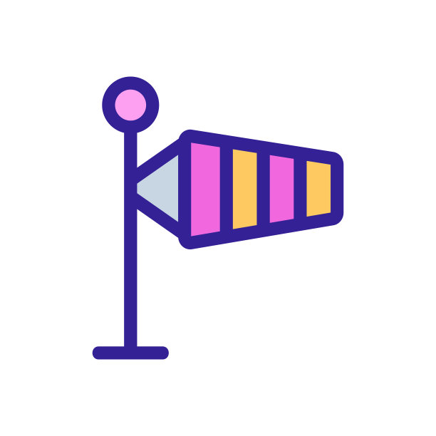 强风图标矢量。孤立轮廓符号插图图片下载