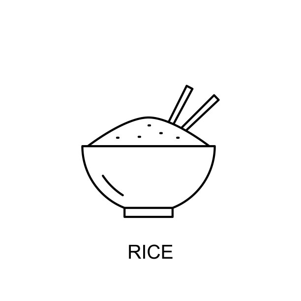 大米矢量图标轮廓风格图片下载