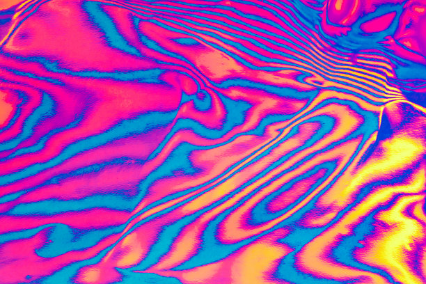 霓虹色迷幻荧光条纹斑马纹理背景图片下载