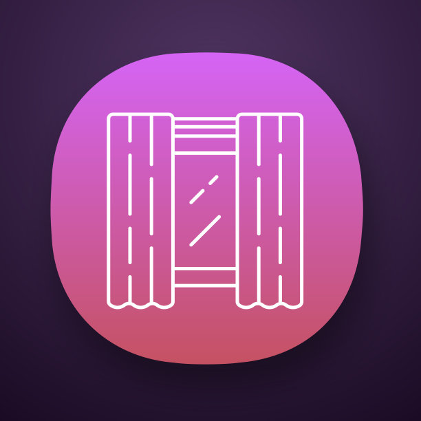 窗口面板对应用程序图标。装修装饰织物。停电班轮。厨房的檐口上有遮阳板。索环窗帘。UI / UX的用户界面。Web或移动应用程序。向量孤立的插图图片下载